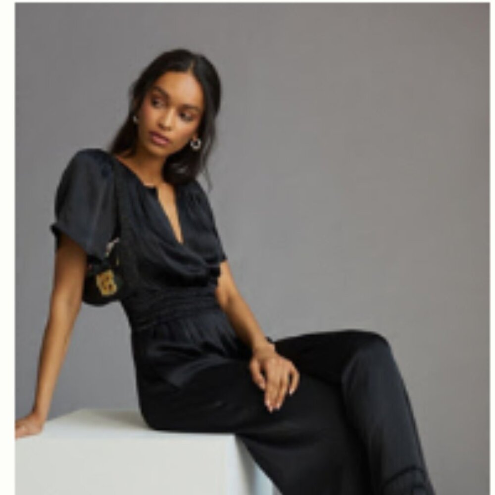 Anthropologie The Somerset Black Jumpsuit size Small - Picture 2 of 15